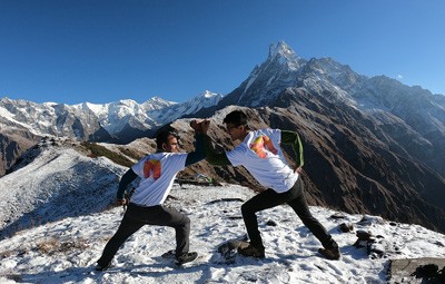 our guides posing at mardi himal viewpoint